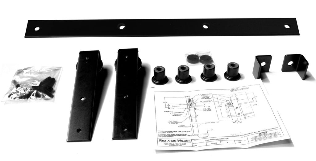 Single Door Traditional Flat Track Hardware Kit