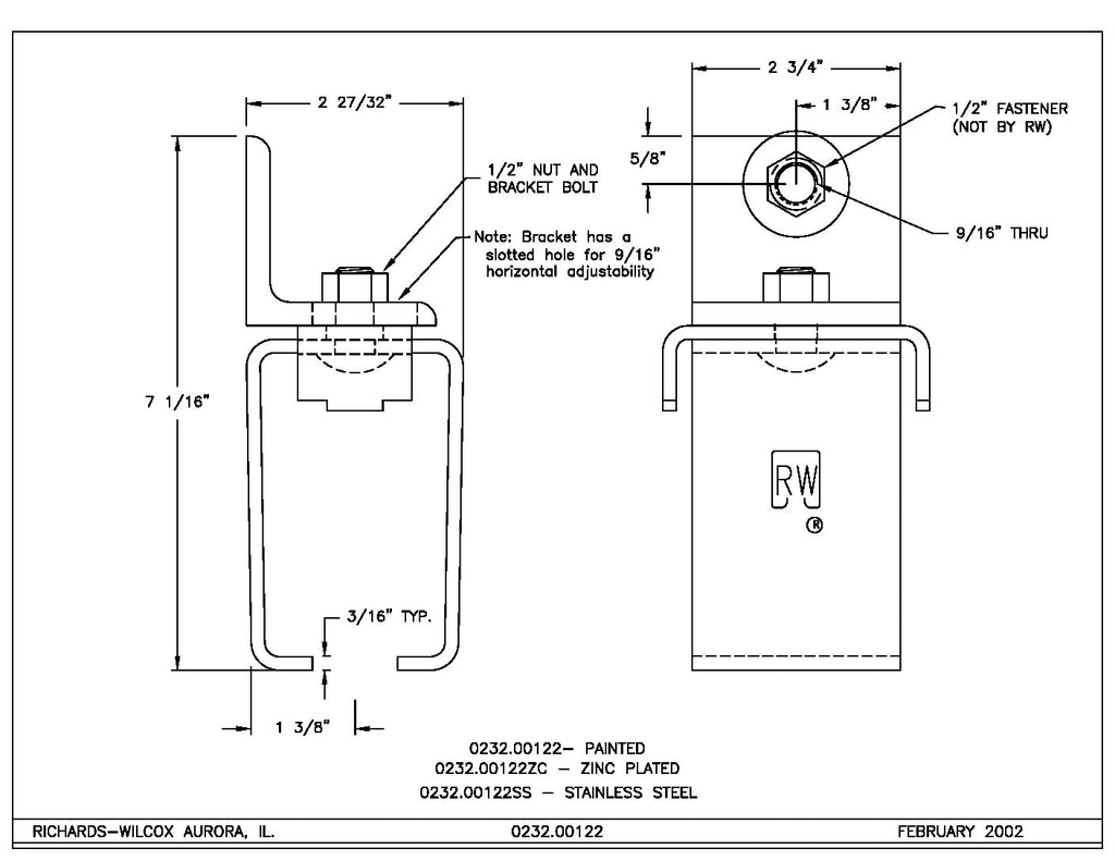 600lb Box Track - 232 Series Sidewall Lock-Joint Bracket