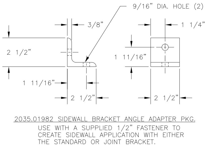 600lb Tuff Track - 2035 Bracket Angle Package