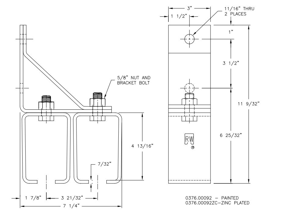 1000lb Box Track - 376 Bypass Bracket