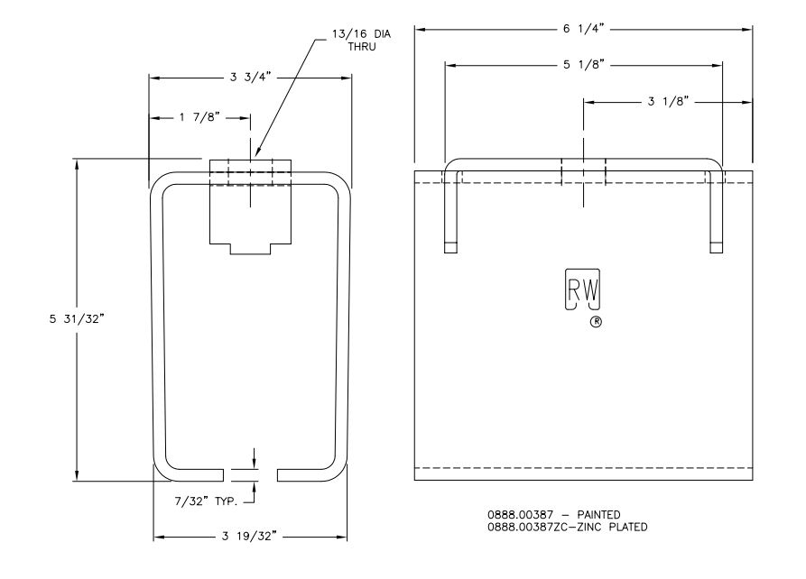 5000lb Box Track - 888  Overhead Lock Joint Bracket