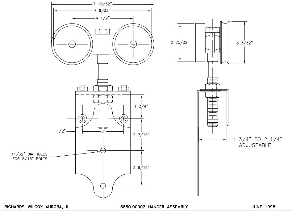 Series 8880 Ball Bearing Box Track Truck (Pairs) no Aprons